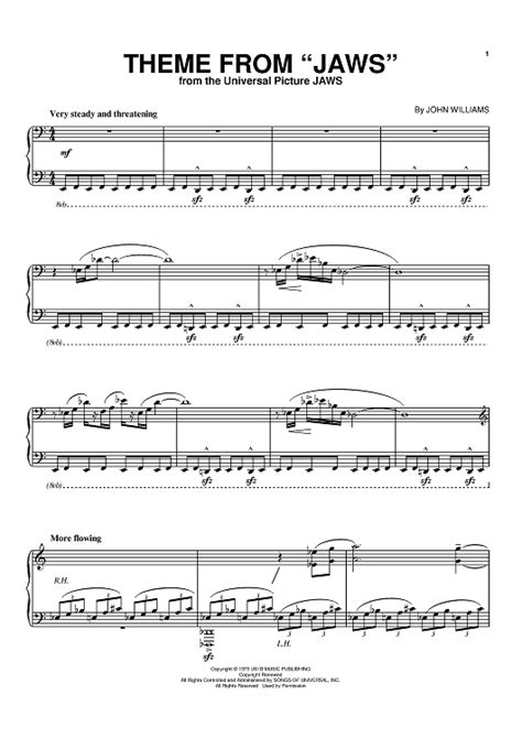 Theme From "Jaws"" Sheet Music by John Williams for Piano - Sheet Music Now