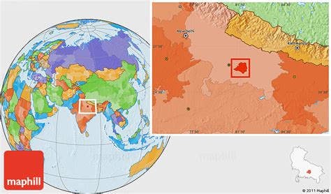 Political Location Map of Rae Bareli