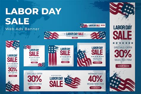 Labor Day - Web Ads Banners | Templates & Themes ~ Creative Market