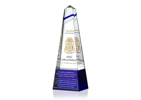 Personalized Crystal FBI Agents Retirement Award Plaque in 2022 | Award ...