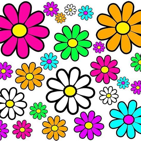 Copy of Hippie Groovy Daisies Flowers Happy Flowers Pattern | Hippie painting, Flower power art ...