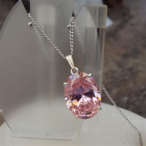 Brilliant 6ct. Pink Ice Pendant Necklace in Sterling Setting! from ...