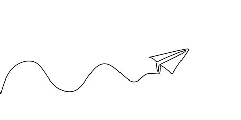 Continuous One Line Drawing Paper Airplane Vector Image | The Best Porn Website