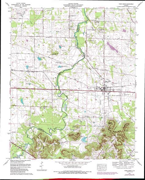 Town Creek topographic map, AL - USGS Topo Quad 34087f4
