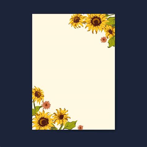 Blank sunflower card template