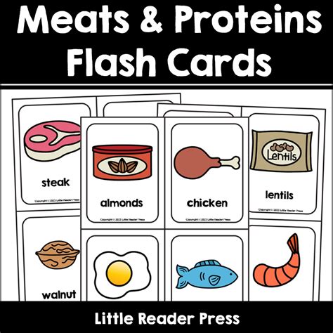 12 Meats & Proteins Food Group Flash Cards | Made By Teachers