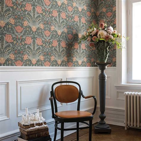 Filippa by Galerie - Green / Blush - Wallpaper : Wallpaper Direct | Designhem, Inreda matsal ...