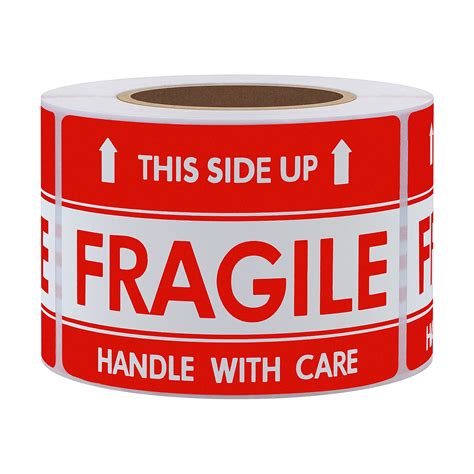Buy Hybsk This Side Up Fragile Stickers 2x3 Inch Handle with Care Shiping and Packing Warning ...