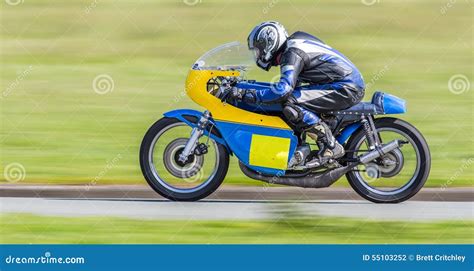 Classic racing motorcycle stock photo. Image of motorcyclist - 55103252