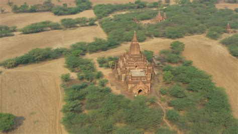 view above stunning aerial bagan archaeological Stock Footage Video ...