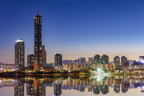 View of Seoul City Skyline at Sunset in Seoul South Korea Stock Image ...