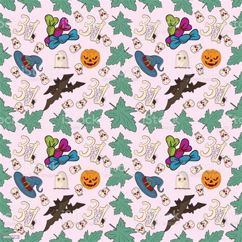 Seamless Illustration Of Halloween Celebration Symbols 4 Stock ...