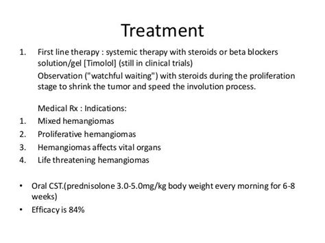 Treatment of Hemangioma