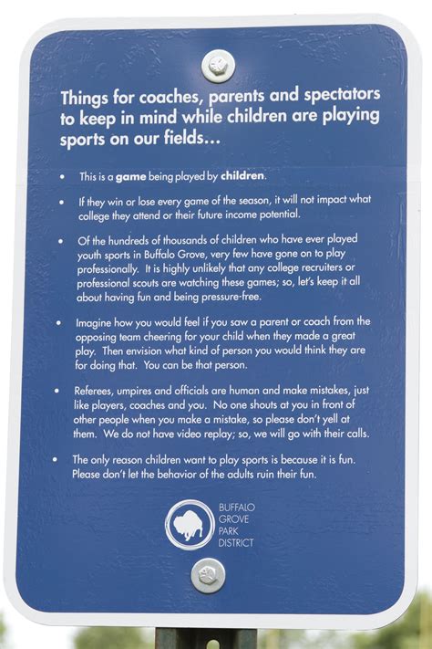 Buffalo Grove Park District Signs Remind Adults 'It Is Just a Game' | Buffalo Grove, IL Patch