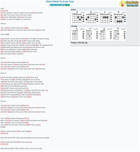 Chord: I Don't Want To (Love You) - TAT - tab, song lyric, sheet ...