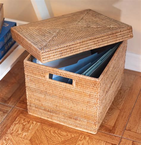 Artifacts Rattan™ Storage Box with Lid (Letter File) - Walmart.com