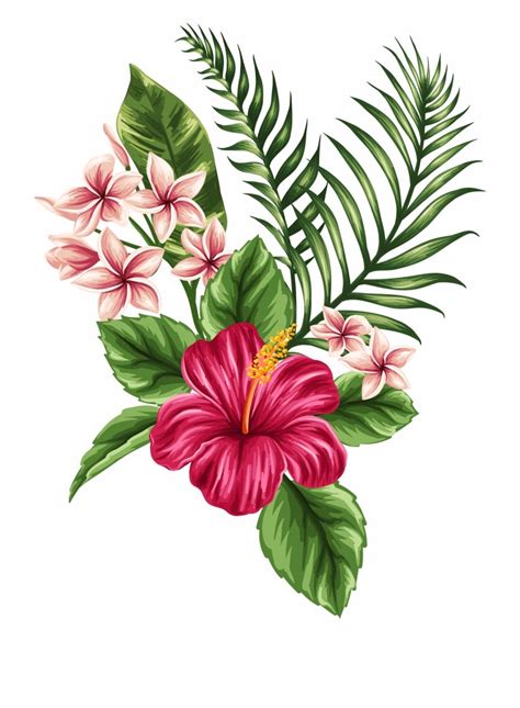 Tropical Flower Drawing Hawaiian | Tatuaje de hibisco, Pinturas ...