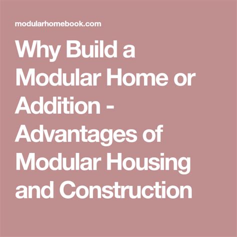 Why Build a Modular Home or Addition - Advantages of Modular Housing and Construction | Modular ...