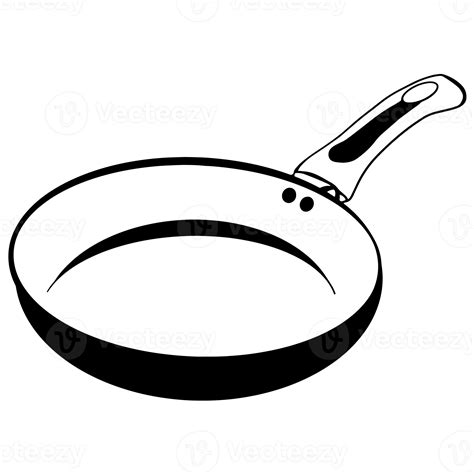 pan outline, Hand drawn outline illustration, kitchen appliances element 22390385 PNG