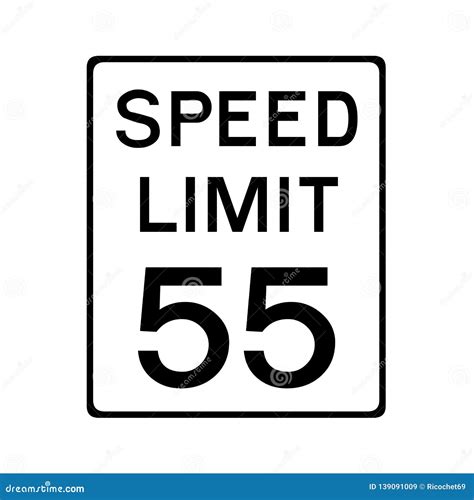 Speed Limit 55 Road Sign in USA Stock Illustration - Illustration of signage, sign: 139091009