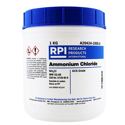 A20424-1000.0 - Ammonium Chloride, ACS Grade, 1 Kilogram