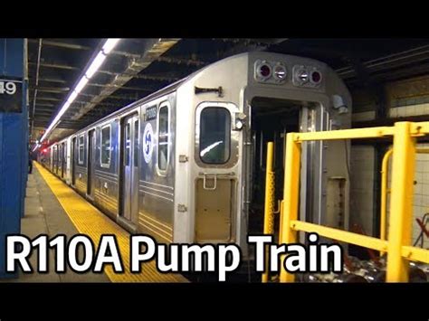 ⁴ᴷ NYC Subway R110A-Type Pump Train Transfer Action - YouTube