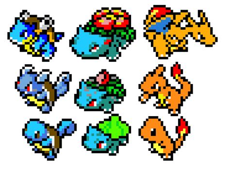 Pokemon Gen 1 Starters | Pixel Art Maker