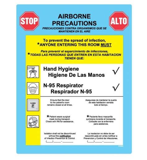 Airborne Precautions PPE Stickers | PPE Safety Labels