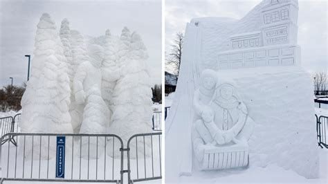 This Winter Event Near Ottawa Has Giant Snow Sculptures & They're So Canadian (PHOTOS) - Narcity