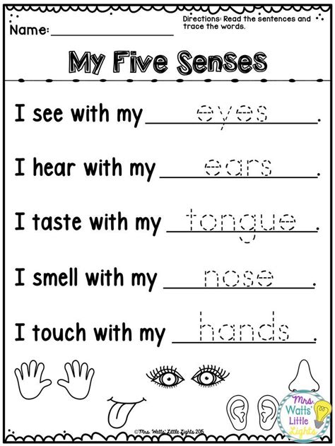 Pin by Hessahhassn on All about me worksheet | Senses preschool ...