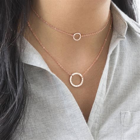 Layered Rose Gold Plated Circle Necklace By Joy by Corrine Smith