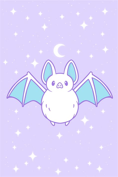 Cute Pastel Bat Art Print by Nikury - X-Small | Halloween wallpaper ...