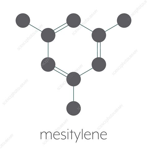 Mesitylene aromatic hydrocarbon molecule - Stock Image - C045/7752 - Science Photo Library