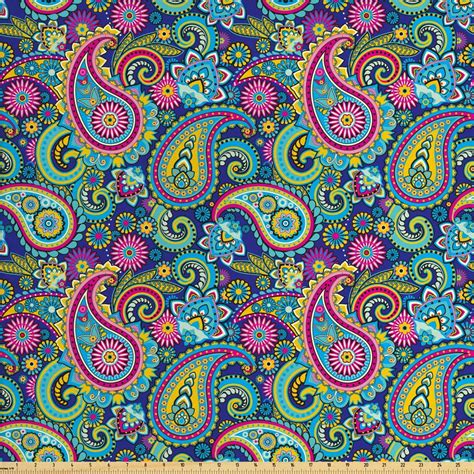 Paisley Fabric by the Yard, Ornate Traditional Teardrop Elements ...