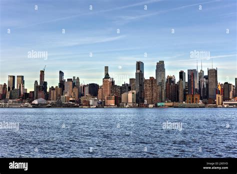 New York City skyline as seen from Weehawken, New Jersey Stock Photo ...