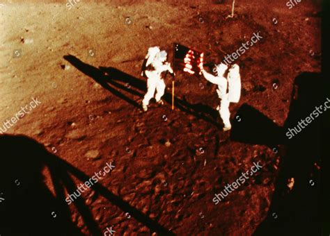 Neil Armstrong Planting American Flag On Editorial Stock Photo - Stock ...