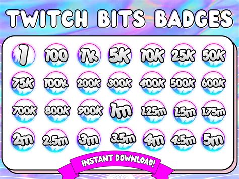 Twitch Bit Buttons Twitch Bits Badges Twitch Tier Badges - Etsy.de