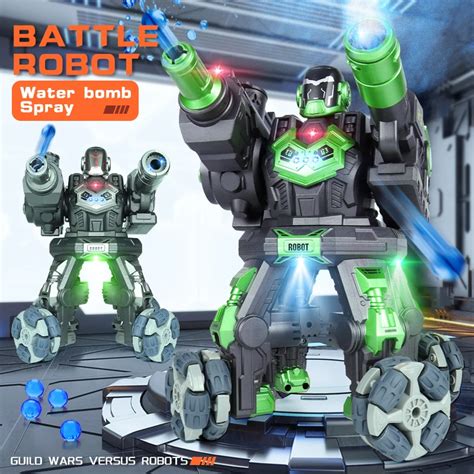 2023 Rc Robot Toys Spray Infrared Light Water Gel Bomb Fight Toy Remote ...