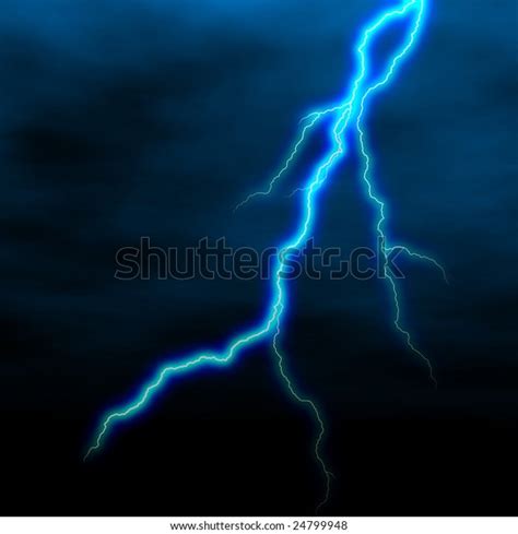 Electrical White Blue Lightning Over Dark Stock Illustration 24799948 ...