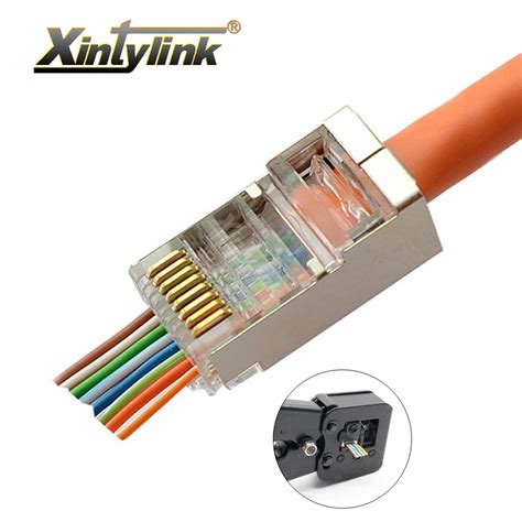 xintylink EZ rj45 connector cat6 ethernet cable head plug cat5 cat5e 8p8c network 8pin stp ...