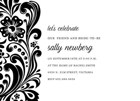 8 Best Images of Black And White Birthday Invitation Templates Printable - Black and White ...