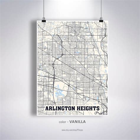 Arlington Heights Map Print Arlington Heights City Map | Etsy