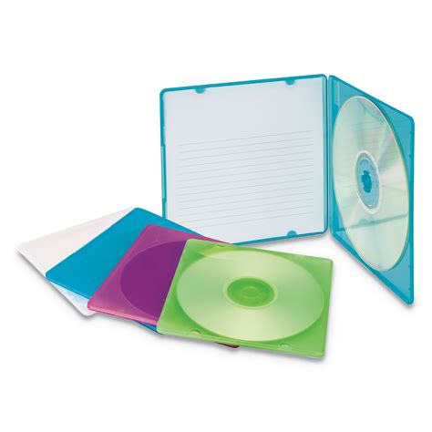 Slim CD Case, Assorted Colors, 10/Pack - Technology Essentials Innovera