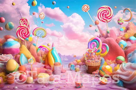 Candy Land Digital Backdrop - Candy Themed Digital Backdrop - Sweets ...