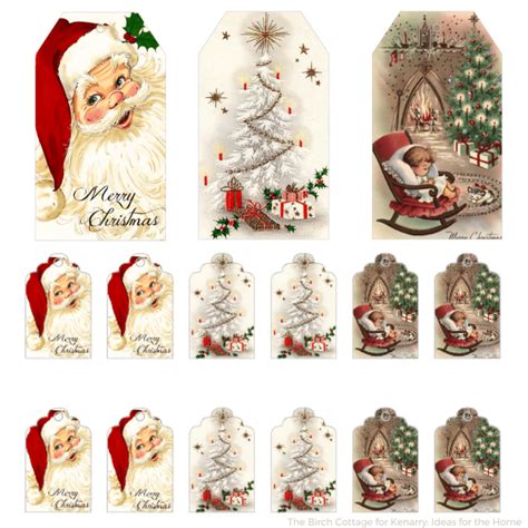 Download Free Printable Vintage Christmas Gift Tags for Holiday Wrapping