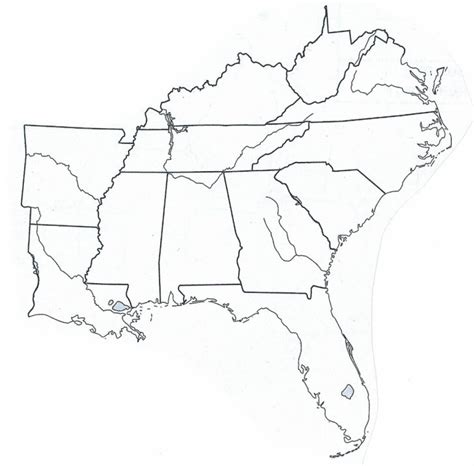 Map Of Southeast Us States - Earthwotkstrust | Printable Blank Map ...