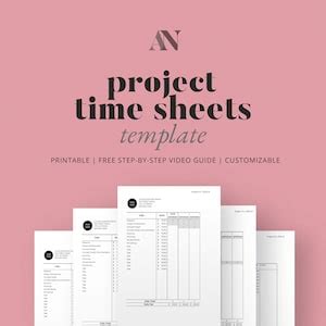 Project Time Sheets Template for Interior Designers - Etsy UK