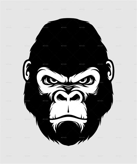 Gorilla Head Silhouette Style | Monkey art, Gorillas art, Gorilla head