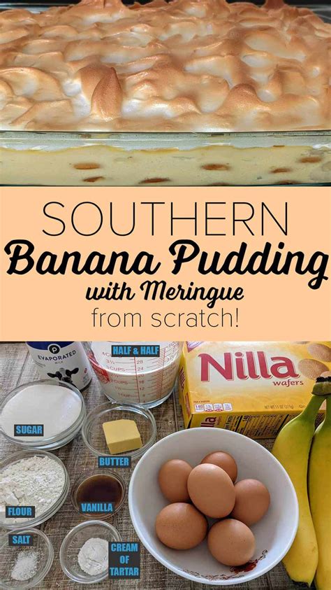 Southern Banana Pudding with Meringue