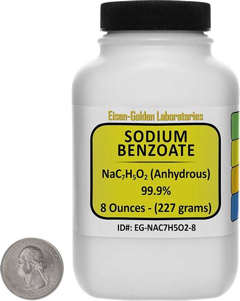 Sodium Benzoate [NaC7H5O2] 99.9% USP Grade Powder 8 Oz in a Space-Saver ...